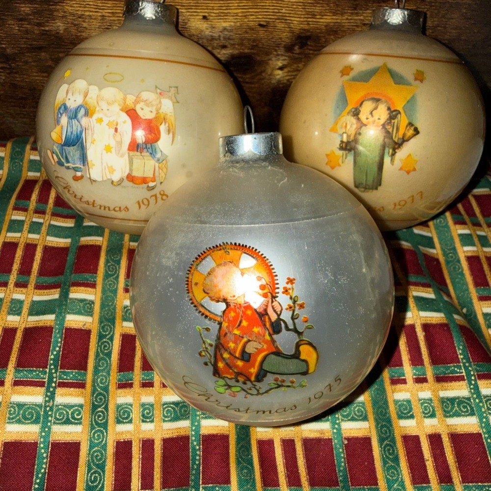 Vintage Sister Berta Hummel Christmas Ornaments 1975 1977 1978 Schmid Set of 3